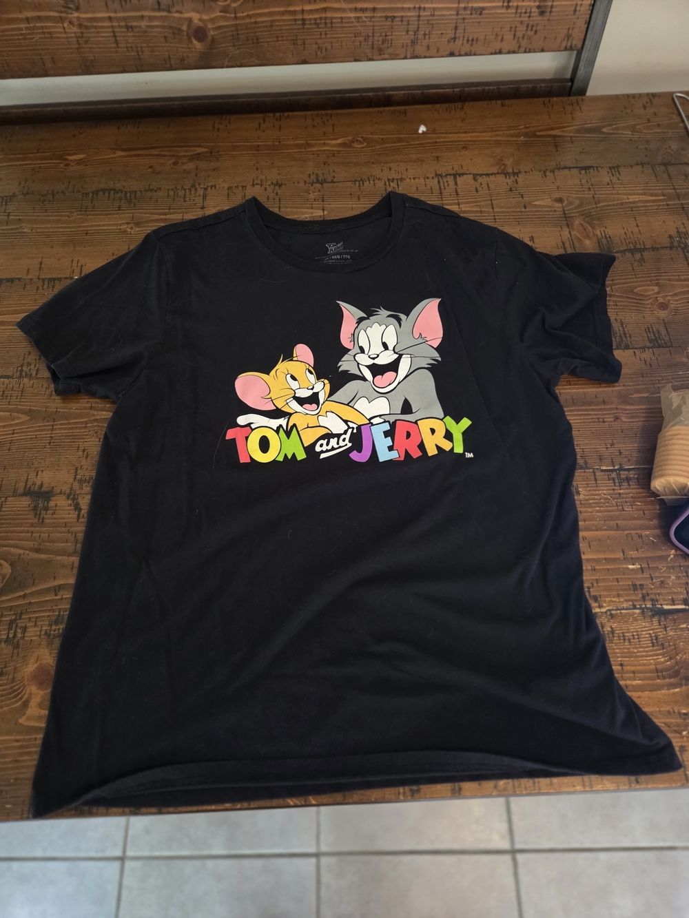 Tom And Jerry Black Graphic Tee